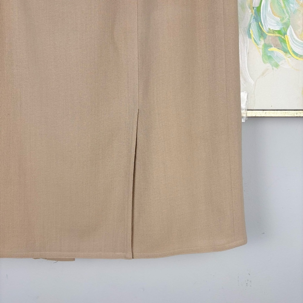 Chloé Beige A-Line Midi Skirt Button Back High Waist Size 42 - Picture 5 of 11
